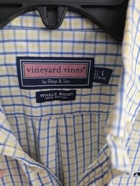 Vineyard Vines Yellow & Blue Check Cotton Button-Down Shirt